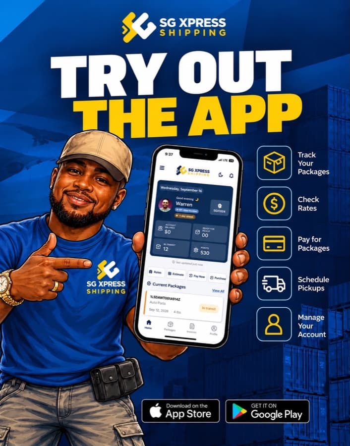 Try out the SG Xpress app: track your packages, check rates, pay for packages, schedule pickups and manage your account