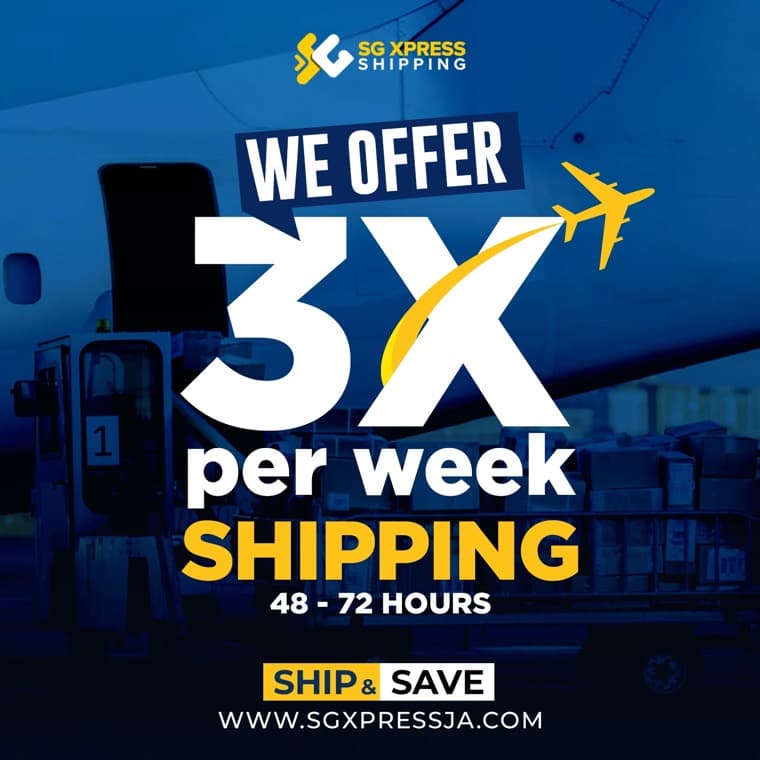 We offer 3 times per week air shipping, 48 to 72 hours