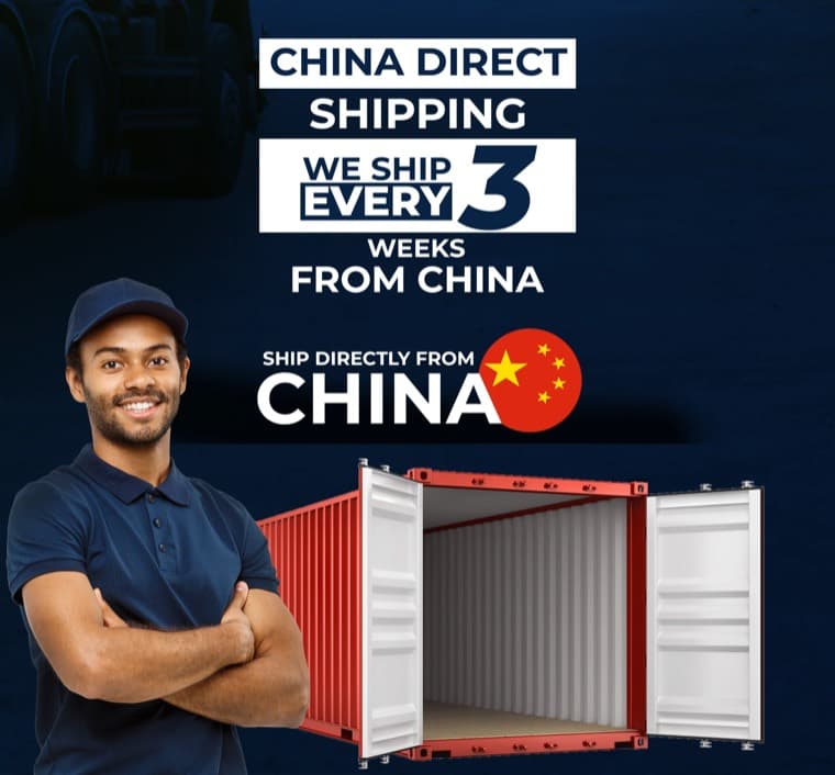 China Direct shipping: we ship every 3 weeks from China